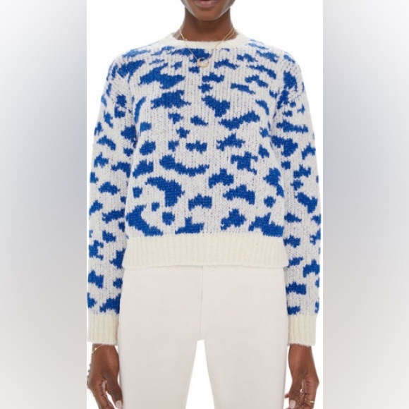 MOTHER Sweaters - MOTHER The Crop Alpaca Blend Crewneck Sweater in Feline Friends